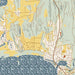 Bigfork Montana Map Print in Woodblock Style Zoomed In Close Up Showing Details