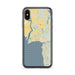 Custom iPhone X/XS Bigfork Montana Map Phone Case in Woodblock