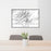 24x36 Bighorn Mountains Wyoming Map Print Lanscape Orientation in Classic Style Behind 2 Chairs Table and Potted Plant