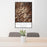 24x36 Bighorn Mountains Wyoming Map Print Portrait Orientation in Ember Style Behind 2 Chairs Table and Potted Plant