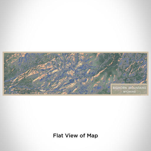 Flat View of Map Custom Bighorn Mountains Wyoming Map Enamel Mug in Afternoon