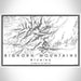 Bighorn Mountains Wyoming Map Print Landscape Orientation in Classic Style With Shaded Background