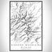 Bighorn Mountains Wyoming Map Print Portrait Orientation in Classic Style With Shaded Background
