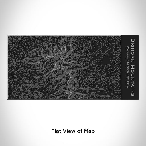 Rendered View of Bighorn Mountains Wyoming Map Engraving on 17oz Stainless Steel Insulated Cola Bottle in Black