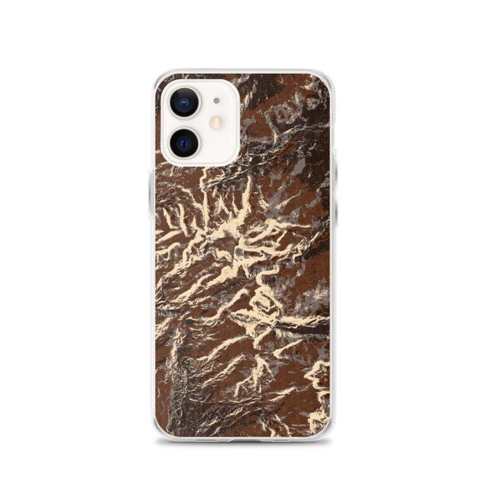 Custom Bighorn Mountains Wyoming Map iPhone 12 Phone Case in Ember