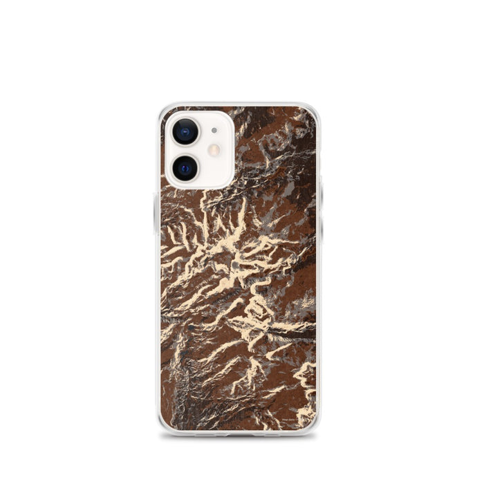 Custom Bighorn Mountains Wyoming Map iPhone 12 mini Phone Case in Ember