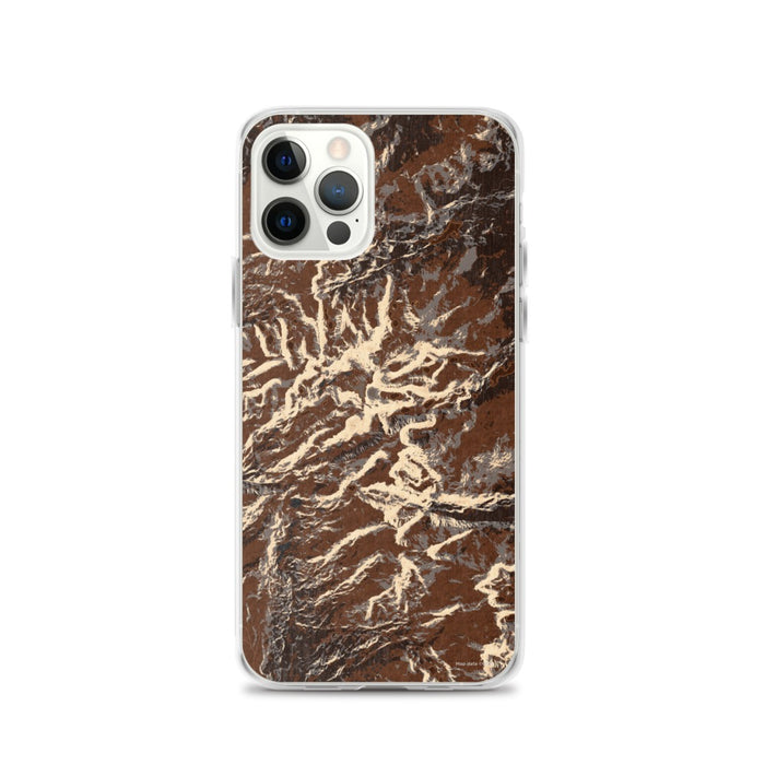 Custom Bighorn Mountains Wyoming Map iPhone 12 Pro Phone Case in Ember