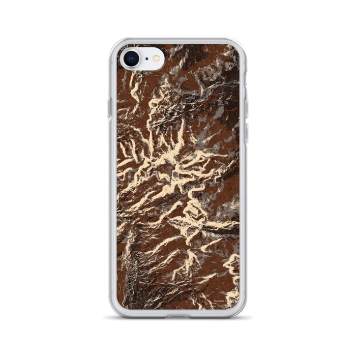 Custom Bighorn Mountains Wyoming Map iPhone SE Phone Case in Ember