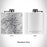 Rendered View of Bighorn Mountains Wyoming Map Engraving on 6oz Stainless Steel Flask in White