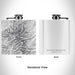 Rendered View of Bighorn Mountains Wyoming Map Engraving on 6oz Stainless Steel Flask in White