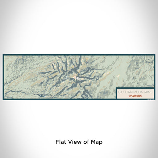Flat View of Map Custom Bighorn Mountains Wyoming Map Enamel Mug in Woodblock