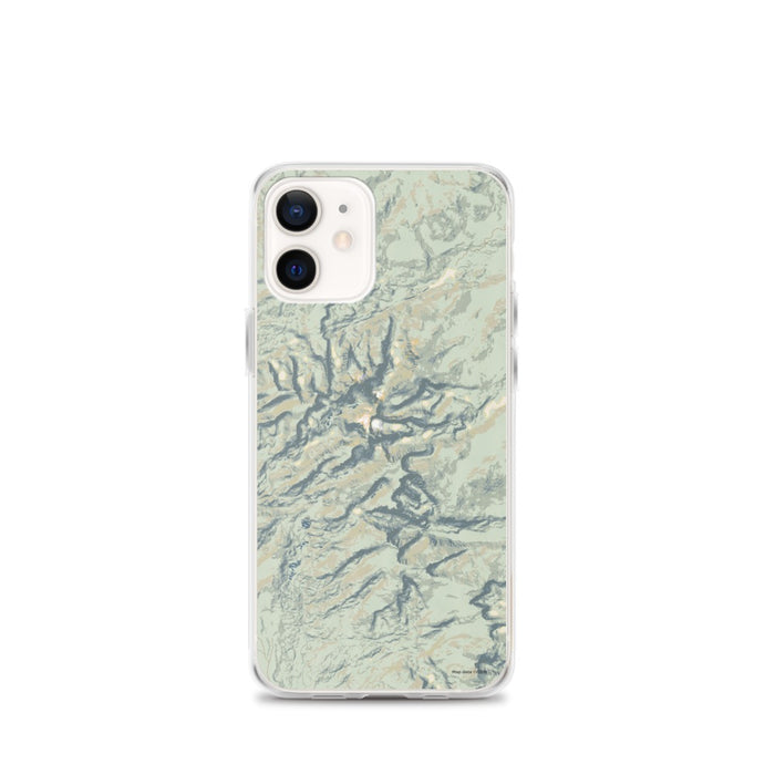 Custom Bighorn Mountains Wyoming Map iPhone 12 mini Phone Case in Woodblock