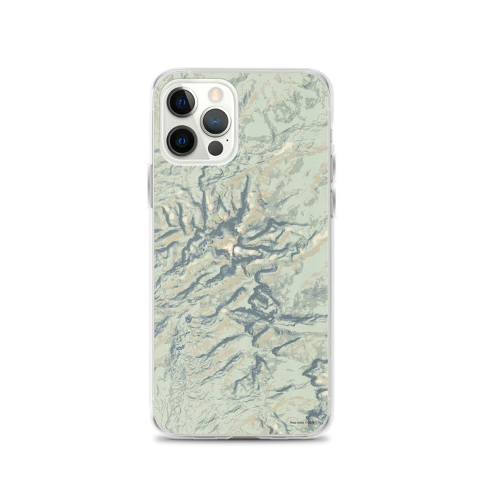 Custom Bighorn Mountains Wyoming Map iPhone 12 Pro Phone Case in Woodblock