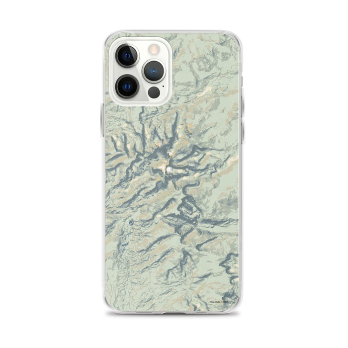 Custom Bighorn Mountains Wyoming Map iPhone 12 Pro Max Phone Case in Woodblock