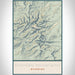 Bighorn Mountains Wyoming Map Print Portrait Orientation in Woodblock Style With Shaded Background