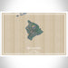 Big Island Hawaii Map Print Landscape Orientation in Afternoon Style With Shaded Background