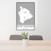 24x36 Big Island Hawaii Map Print Portrait Orientation in Classic Style Behind 2 Chairs Table and Potted Plant