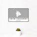 12x18 Big Island Hawaii Map Print Landscape Orientation in Classic Style With Small Cactus Plant in White Planter