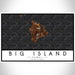 Big Island Hawaii Map Print Landscape Orientation in Ember Style With Shaded Background