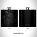 Rendered View of Big Island Hawaii Map Engraving on 6oz Stainless Steel Flask in Black