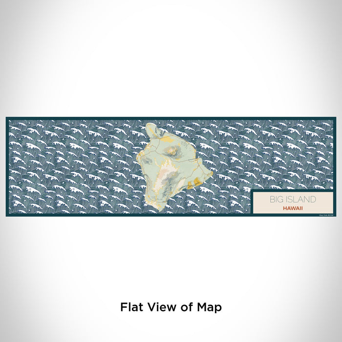 Flat View of Map Custom Big Island Hawaii Map Enamel Mug in Woodblock