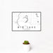 12x18 Big Lake Missouri Map Print Landscape Orientation in Classic Style With Small Cactus Plant in White Planter
