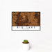 12x18 Big Lake Missouri Map Print Landscape Orientation in Ember Style With Small Cactus Plant in White Planter
