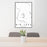 24x36 Big Lake Missouri Map Print Portrait Orientation in Classic Style Behind 2 Chairs Table and Potted Plant