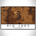 Big Lake Missouri Map Print Landscape Orientation in Ember Style With Shaded Background