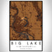 Big Lake Missouri Map Print Portrait Orientation in Ember Style With Shaded Background