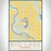 Big Lake Missouri Map Print Portrait Orientation in Woodblock Style With Shaded Background