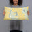 Person holding 20x12 Custom Big Lake Missouri Map Throw Pillow in Woodblock