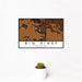 12x18 Big Piney Wyoming Map Print Landscape Orientation in Ember Style With Small Cactus Plant in White Planter
