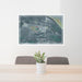 24x36 Big Piney Wyoming Map Print Lanscape Orientation in Afternoon Style Behind 2 Chairs Table and Potted Plant
