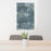 24x36 Big Piney Wyoming Map Print Portrait Orientation in Afternoon Style Behind 2 Chairs Table and Potted Plant