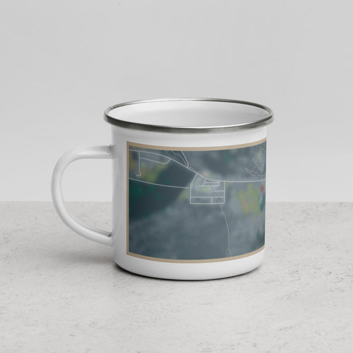 Left View Custom Big Piney Wyoming Map Enamel Mug in Afternoon
