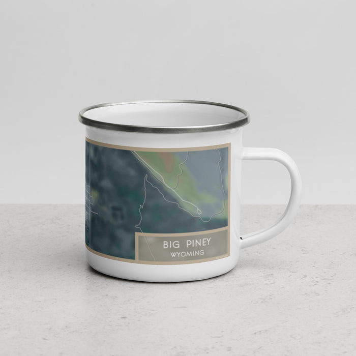 Right View Custom Big Piney Wyoming Map Enamel Mug in Afternoon