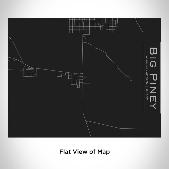 Rendered View of Big Piney Wyoming Map Engraving on 20oz Stainless Steel Insulated Bottle with Bamboo Top in Black