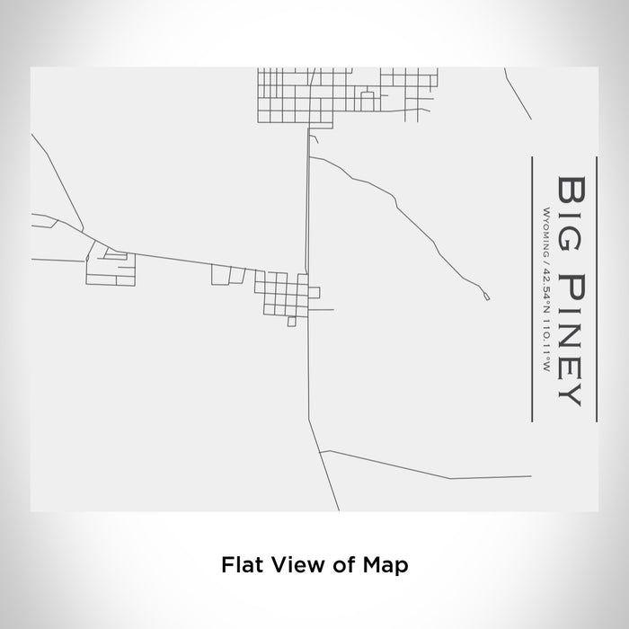 Rendered View of Big Piney Wyoming Map Engraving on 20oz Stainless Steel Insulated Bottle with Bamboo Top in White