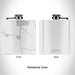 Rendered View of Big Piney Wyoming Map Engraving on 6oz Stainless Steel Flask in White