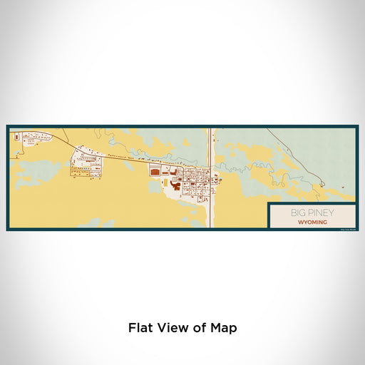 Flat View of Map Custom Big Piney Wyoming Map Enamel Mug in Woodblock