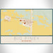 Big Piney Wyoming Map Print Landscape Orientation in Woodblock Style With Shaded Background