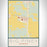 Big Piney Wyoming Map Print Portrait Orientation in Woodblock Style With Shaded Background