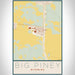 Big Piney Wyoming Map Print Portrait Orientation in Woodblock Style With Shaded Background