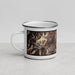 Left View Custom Big Sky Montana Map Enamel Mug in Ember