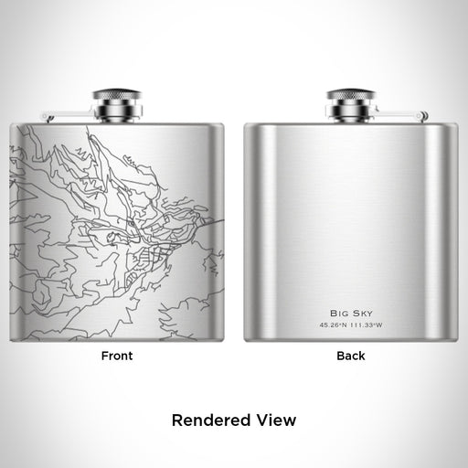 Rendered View of Big Sky Montana Map Engraving on undefined