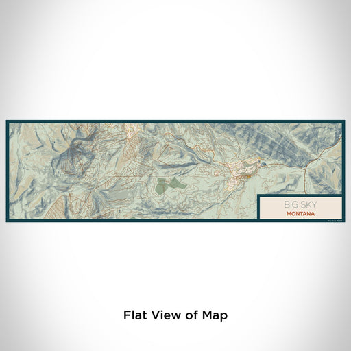 Flat View of Map Custom Big Sky Montana Map Enamel Mug in Woodblock