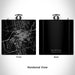 Rendered View of Big Spring Texas Map Engraving on 6oz Stainless Steel Flask in Black