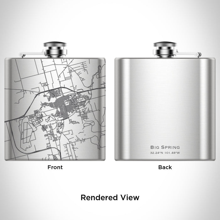 Big Spring - Texas Engraved Map Hip Flask — JACE Maps