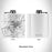 Rendered View of Big Spring Texas Map Engraving on 6oz Stainless Steel Flask in White